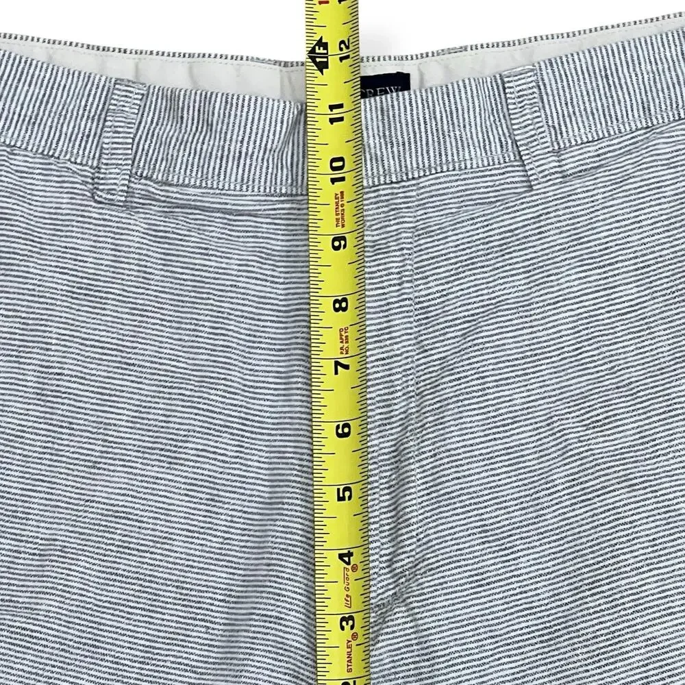 J. Crew Gramercy Linen Blend Shorts Mens 35 Gray Striped 9